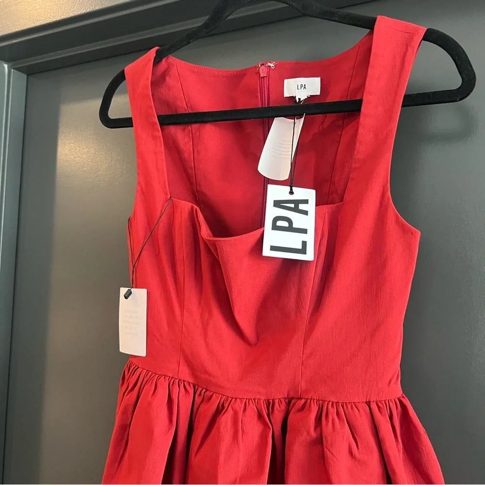 LPA Giovanna Mini Dress in Red Size Small NEW! New with tags!_4